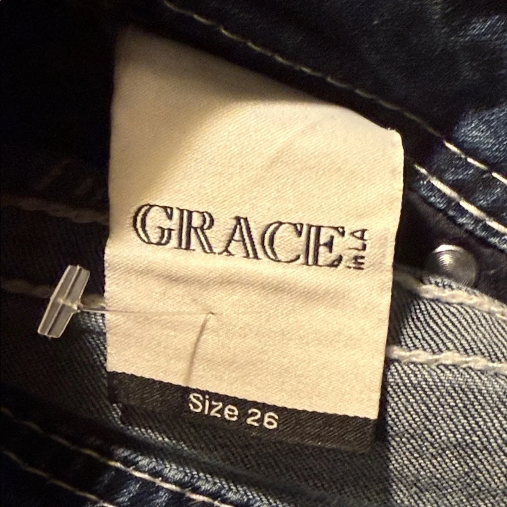 Grace Easy Fit Women’s Mid Rise Bootcut Blue Denim Jeans - Picture 7 of 7